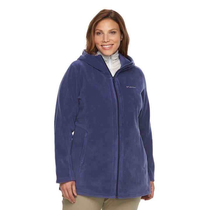 Plus Size Columbia Three Lakes Hooded Long Fleece Jacket, Women's, Size: 1xl, Purple Oth