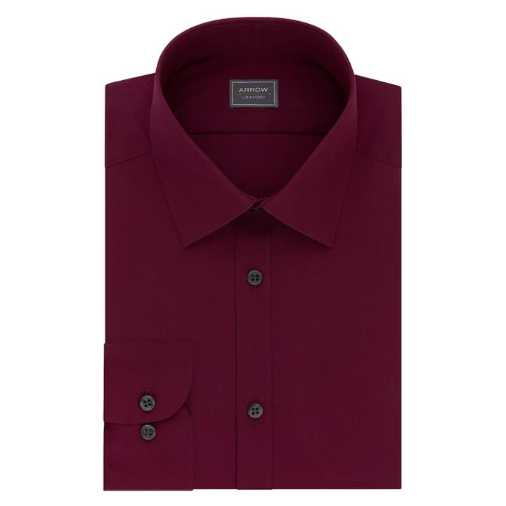 Men's Arrow Classic-fit Dress Shirt, Size: S 32-33, Med Red