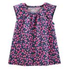 Girls 4-12 Oshkosh B'gosh&reg; Flutter Sleeve Pom Pom Trim Tee, Size: 10, Print