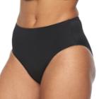 Women's A Shore Fit Solid Bikini Bottoms, Size: 6, Black