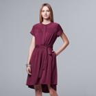 Women's Simply Vera Vera Wang High-low Shirtdress, Size: Xl, Purple