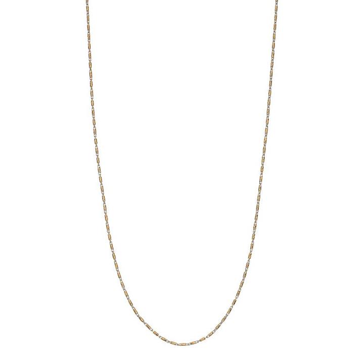24k Gold Over Silver Two Tone Sparkle Chain Necklace - 18 In, Women's, Multicolor