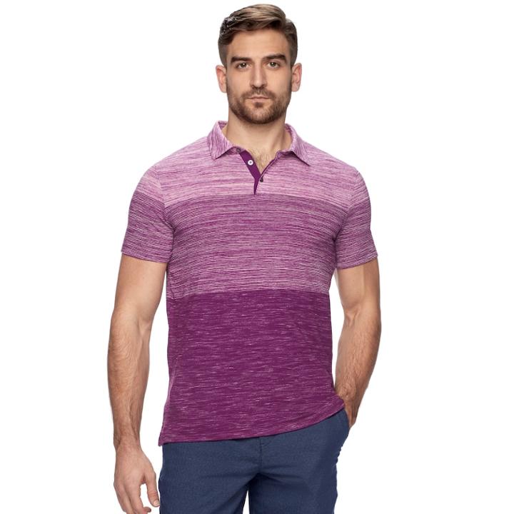 Men's Marc Anthony Slim-fit Gradient Striped Polo, Size: Large, Purple