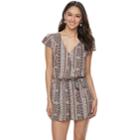 Juniors' Joe B Lace Wrap Romper, Teens, Size: Small, Brown