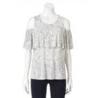 Women's Apt. 9&reg; Cold-shoulder Ruffle Top, Size: Xl, White
