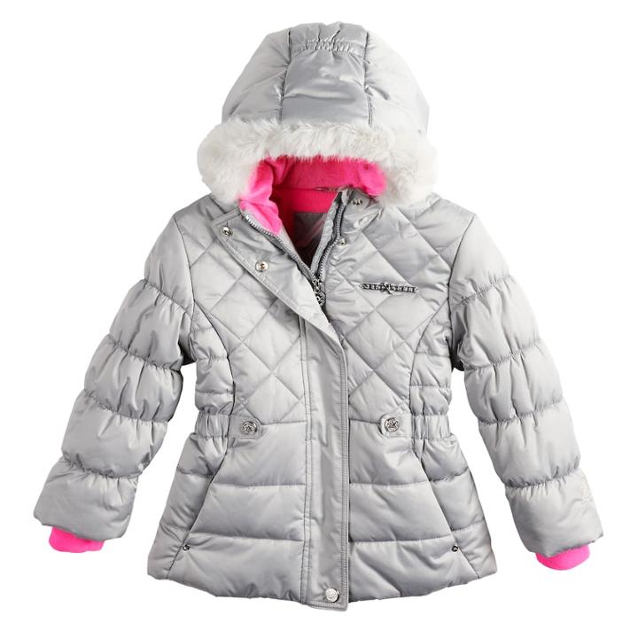 Girls 7-16 Zero Xposure Lexy Faux-fur Trim Heavyweight Puffer Jacket, Size: 16, Alloy