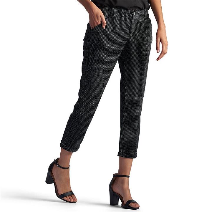 Women's Lee Essential Chino Capris, Size: 10, Black
