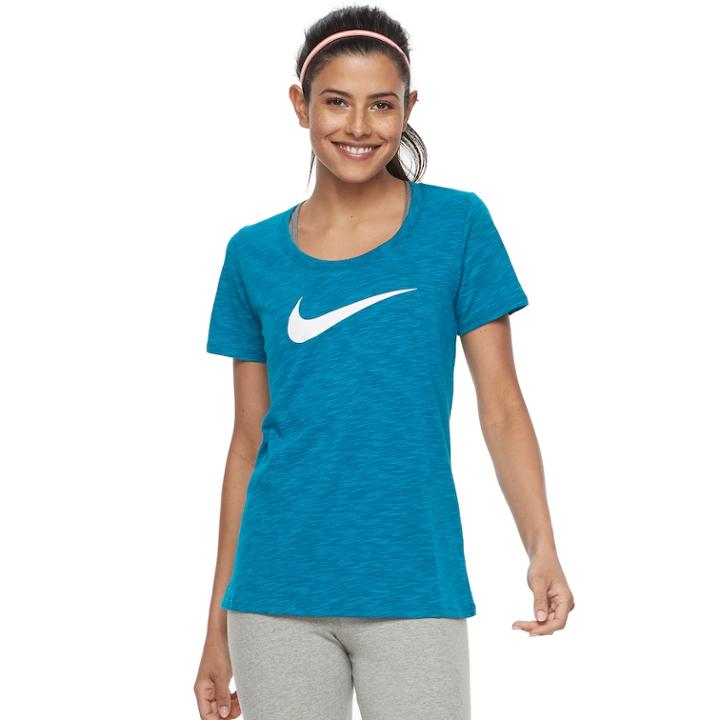 Women's Nike Swoosh Short Sleeve Graphic Tee, Size: Xs, Brt Blue