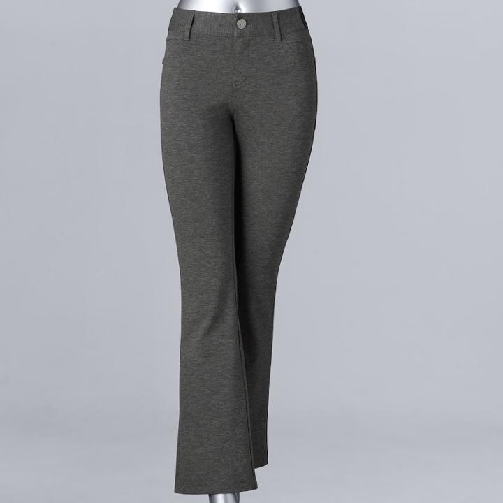 Petite Simply Vera Vera Wang Pull-on Ponte High-waisted Skinny Pants, Women's, Size: Pm Short, Light Grey