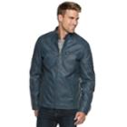 Men's Xray Slim-fit Washed Faux-leather Moto Jacket, Size: Xxl, Light Blue