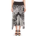 Women's Apt. 9&reg; Handkerchief-hem Skirt, Size: Small, Black White Paisley