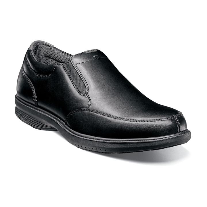 Nunn Bush Myles St. Men's Moc Toe Slip On Dress Shoes, Size: Medium (9), Black