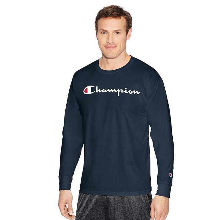 Men's Champion Logo Graphic Tee, Size: Xxl, Blue (navy)