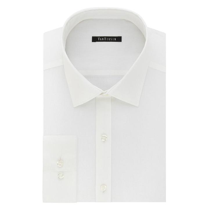Men's Van Heusen Flex Collar Slim-fit Pincord Dress Shirt, Size: 16.5-34/35, White