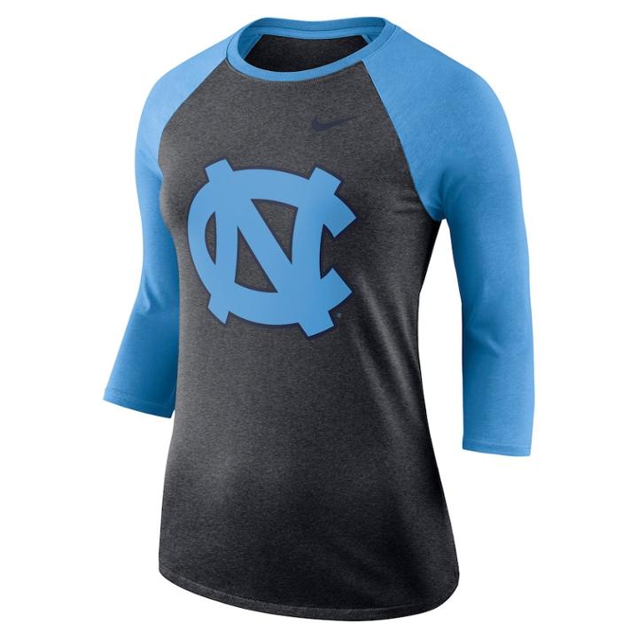 Women's Nike North Carolina Tar Heels Baseball Tee, Size: Small, Grey