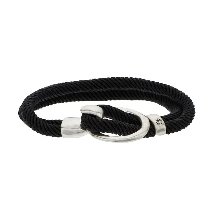 Bumble Bee Black Double Strand Cord Bracelet, Women's, Silver