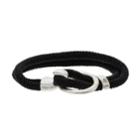 Bumble Bee Black Double Strand Cord Bracelet, Women's, Silver