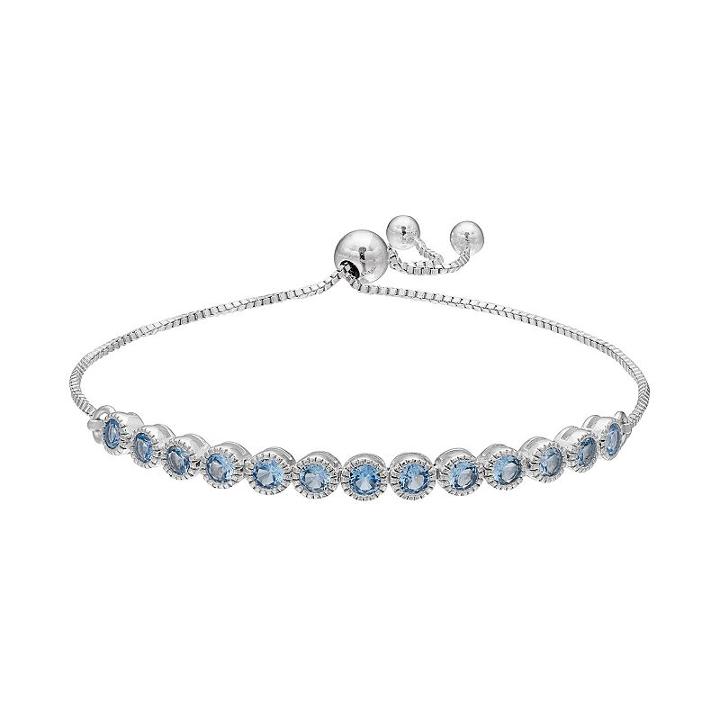 Cubic Zirconia Lariat Bracelet, Women's, Blue