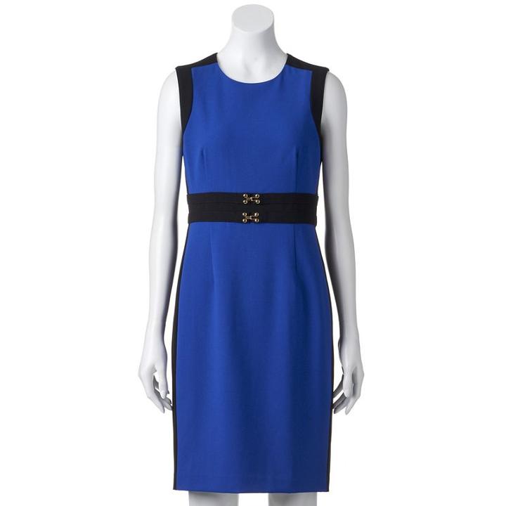 Women's Dana Buchman Colorblock Embellished Sheath Dress, Size: 2, Blue Other