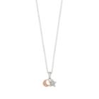 10k White Gold Diamond Accent Moon & Star Pendant Necklace, Women's, Size: 18