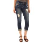 Juniors' Wallflower Luscious Curvy Ripped Crop Jeans, Teens, Size: 11, Purple Oth