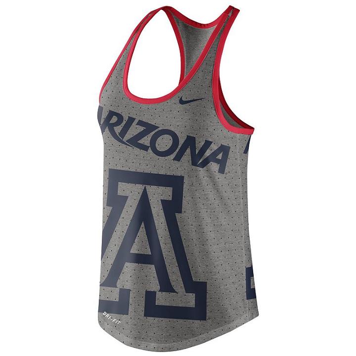 Women's Nike Arizona Wildcats Dri-blend Tank, Size: Large, Dark Grey