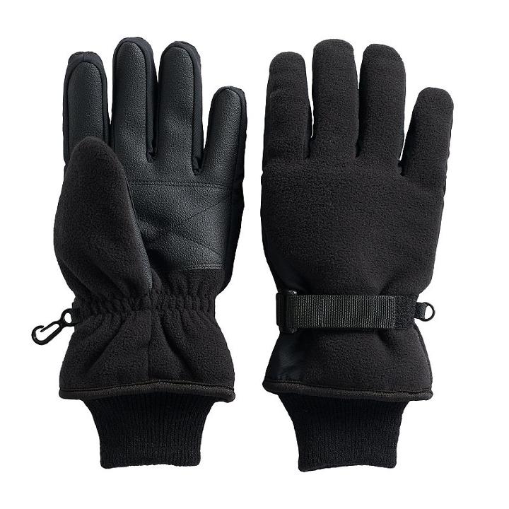 Boys Tek Gear&reg; Microfleece Gloves, Size: 8-20, Black