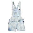 Girls 7-16 So&reg; Acid Wash Gingham Plaid Denim Shortalls, Girl's, Size: 12, Light Blue