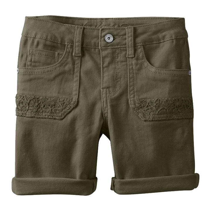 Girls Plus Size Mudd&reg; Crochet Pocket Shorts, Girl's, Size: 12 1/2, Med Green