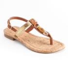 Dana Buchman Cork & Faux-bamboo Thong Sandals, Women's, Size: Medium, Med Brown