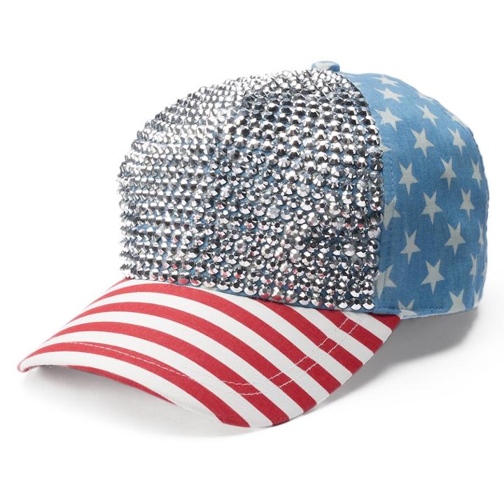 Women's Mudd&reg; Americana Bling Baseball Cap, Blue