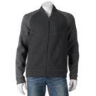Men's Marc Anthony Slim-fit Marled Raglan Knit Bomber Jacket, Size: Medium, Grey