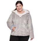 Plus Size Weathercast Hooded Fleece Jacket, Women's, Size: 1xl, Light Grey