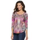Women's World Unity Embellished High-low Tee, Size: Xl, Pink