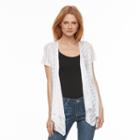 Women's World Unity Eyelet Cascade Cardigan, Size: Medium, White