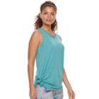Women's Tek Gear&reg; Strappy Side Tie Tank, Size: Large, Turquoise/blue (turq/aqua)