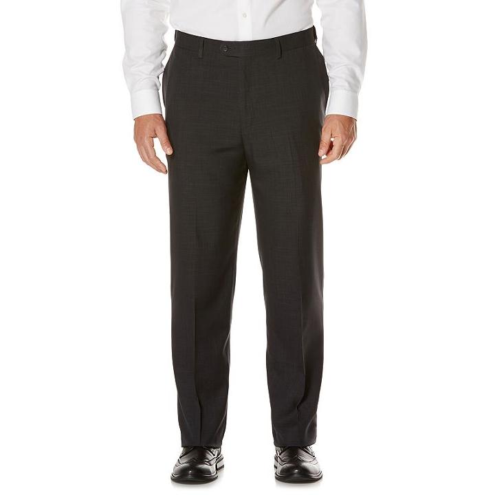 Men's Savane Active Flex Classic-fit Flat-front Dress Pants, Size: 38x29, Dark Grey