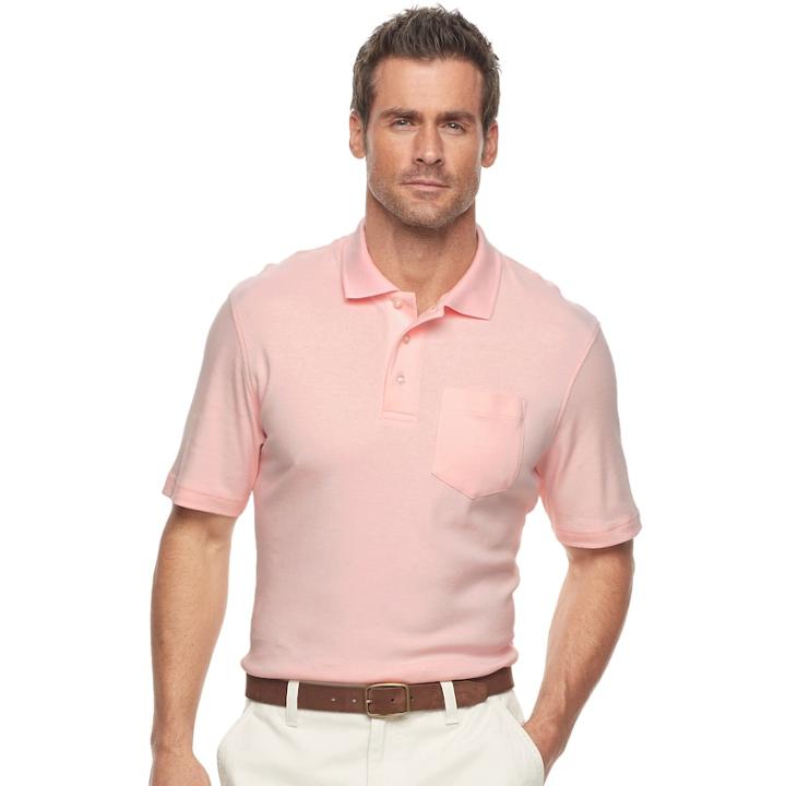 Men's Croft & Barrow&reg; Classic-fit Easy-care Interlock Pocket Polo, Size: Xxl, Brt Pink