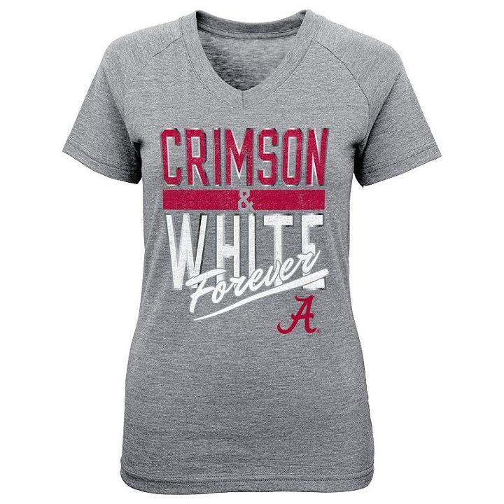 Girls 7-16 Alabama Crimson Tide Palladium Tee, Size: S(7-8), Grey