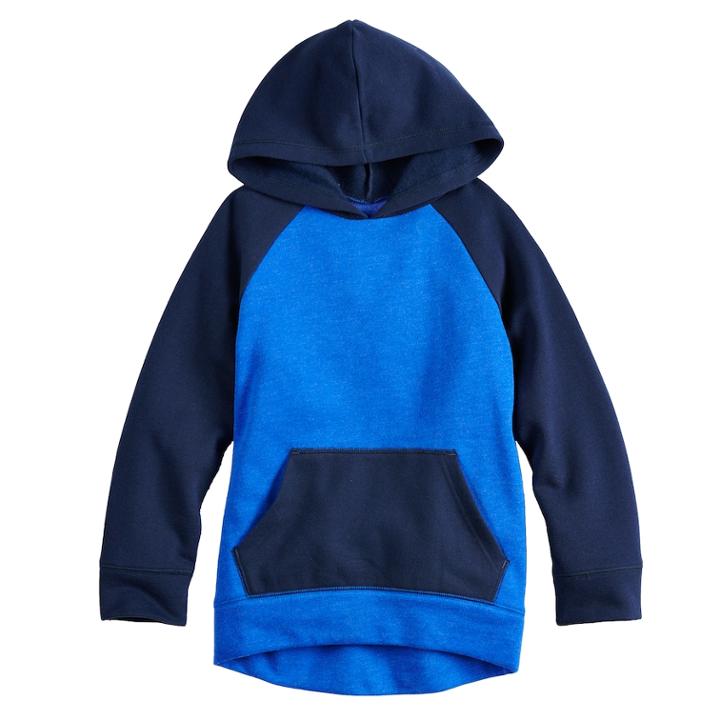 Boys 4-12 Jumping Beans&reg; Raglan Softest Fleece Pullover Hoodie, Size: 12, Med Blue