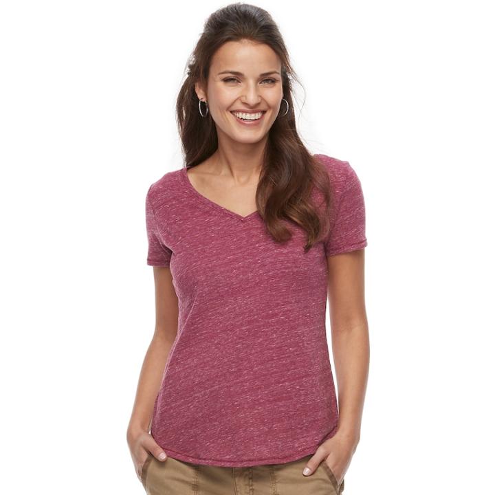 Petite Sonoma Goods For Life&trade; Essential V-neck Tee, Women's, Size: M Petite, Med Red