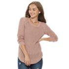 Juniors' Pink Republic Braided Raglan Sweater, Teens, Size: Large, Lt Beige