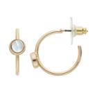 Lc Lauren Conrad Nickel Free Mother-of-pearl Hoop Earrings, Women's, White Oth