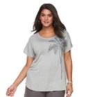 Plus Size Apt. 9&reg; Crewneck Short Sleeve Top, Women's, Size: 3xl, Med Grey