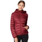 Women's Heat Keep Hooded Packable Puffer Down Jacket, Size: Large, Red