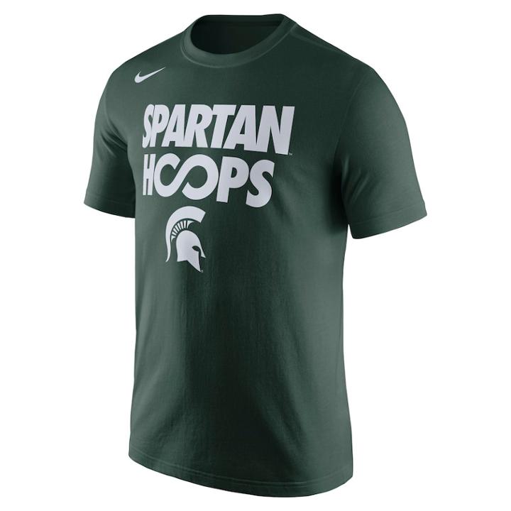Men's Nike Michigan State Spartans Basketball Tee, Size: Small, Green
