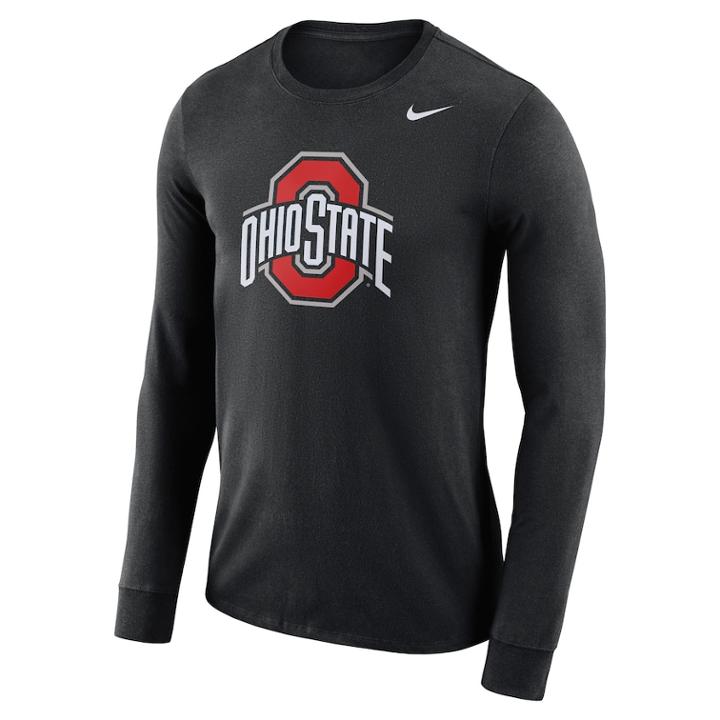 Men's Nike Ohio State Buckeyes Dri-fit Logo Tee, Size: Medium, Black