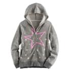 Girls 7-16 So&reg; Puff-print Perfect Zip-up Hoodie, Size: 16, Dark Grey