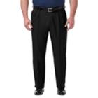 Big & Tall Haggar Premium Comfort Classic-fit Stretch No-iron Pleated Dress Pants, Men's, Size: 48x36, Black