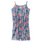 Girls 7-16 & Plus Size So&reg; Embellished Neck Pattern Romper, Girl's, Size: Xl/14, Dark Grey